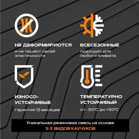 Коврики салона Rezkon резиновые для Datsun on-Do (2014-2020) Comfort № 1025040100