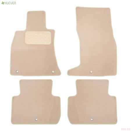 Коврики салона Klever текстильные Premium для Kia Stinger 4WD седан (2017-2023) бежевые № KVR04.025.059.22112kh