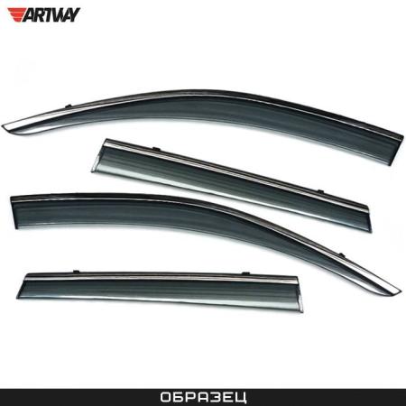 Дефлекторы окон для Hyundai Tucson (2015-2020) с нержавеющим молдингом № AWI-WV-39