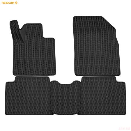 Коврики салона 3D EVA ромб резиновые для Exeed VX (2021-2025) с черным кантом № 9260005101