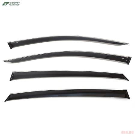Дефлекторы окон Cobra для Kia K900 (2019-2022) с хромированным молдингом № K15719CR