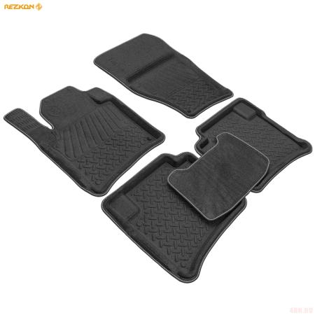 Коврики салона Rezkon 3D текстильные для Volkswagen Touareg (2010-2018) № 4035030200