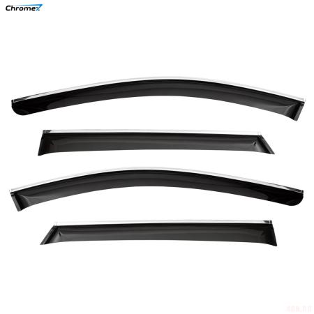 Дефлекторы окон для Hyundai Tucson (2021-2025) с хромированным молдингом № CHROMEX.63047