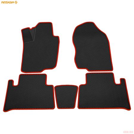 Коврики салона 3D EVA ромб резиновые для Toyota RAV4 (2006-2012) с красным кантом № 9234035104