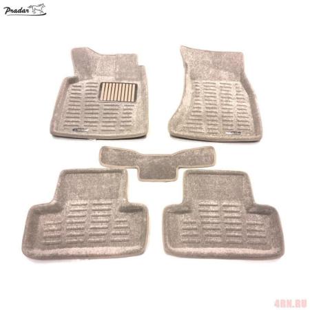 Коврики салона Pradar 3D текстильные бежевые для Audi Q5 (2010-2016) № SI 09-00191