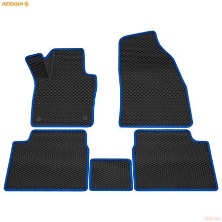 Коврики салона 3D EVA Ромб резиновые для Toyota Corolla (2007-2013) с синим кантом № 9234015103