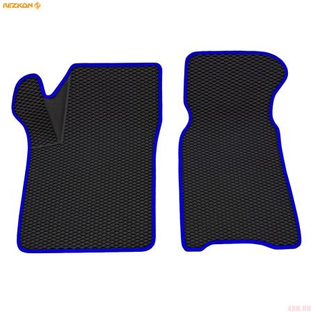 Коврики салона передние 3D EVA Ромб резиновые для Lada (ВАЗ) Niva Travel (2017-2025) с синим кантом № 9539040103