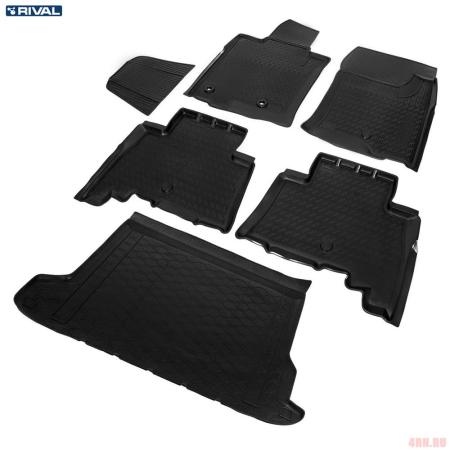 Комплект ковриков салона и багажника для Toyota Land Cruiser Prado 150 5 мест (2017-2025) № K15704003-1