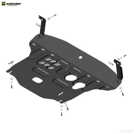 Защита картера и КПП для Kia Soul (2019-2025) № 71034