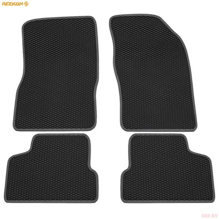 Коврики салона Rezkon EVA резиновые для Daewoo Nexia (2008-2016) с серым кантом № 9014015102