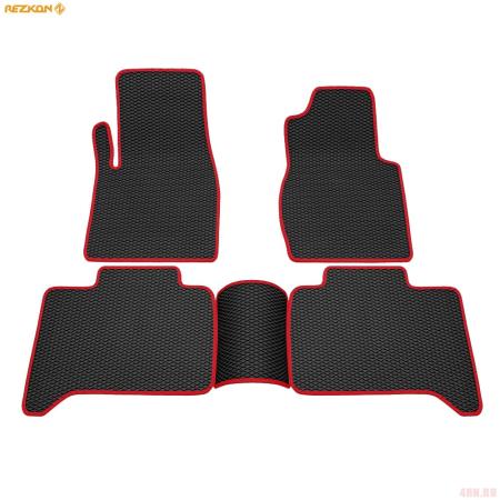 Коврики салона EVA резиновые для УАЗ Patriot (2016-2025) с красным кантом № 9041010104
