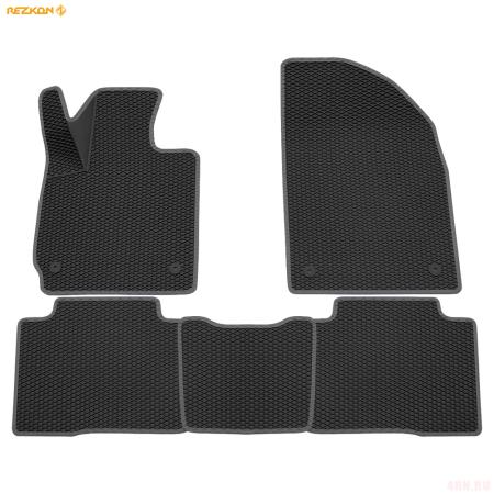 Коврики салона 3D EVA ромб резиновые для Exeed TXL (2020-2025) с серым кантом № 9260010102