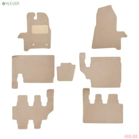Коврики в салон Klever Premium для Ford Tourneo Custom 8 мест (2013-2023) бежевые, 7 шт. № KLEVER04164222112kh