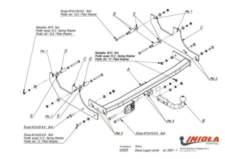 Фаркоп Imiola для Renault Logan универсал, Van, Express (2007-2014) № G.003