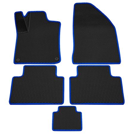Коврики салона 3D Eva ромб резиновые для Geely Coolray (2020-2025) с синим кантом № 9217025103
