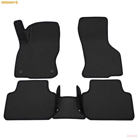 Коврики салона 3D EVA Ромб резиновые для Skoda Octavia A8 (2020-2025) с черным кантом № 9230010401