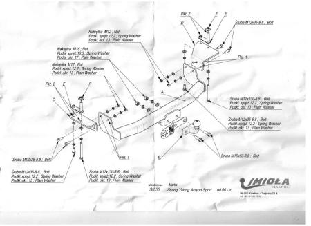 Фаркоп Imiola для SsangYong Actyon Sports (2006-2012) № S.055