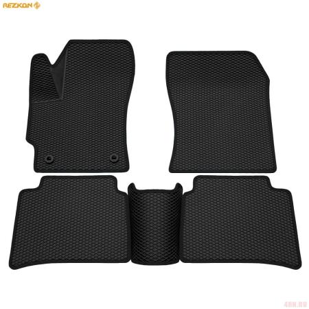 Коврики салона 3D EVA ромб резиновые для Toyota Corolla (2019-2025) с черным кантом № 9234015301