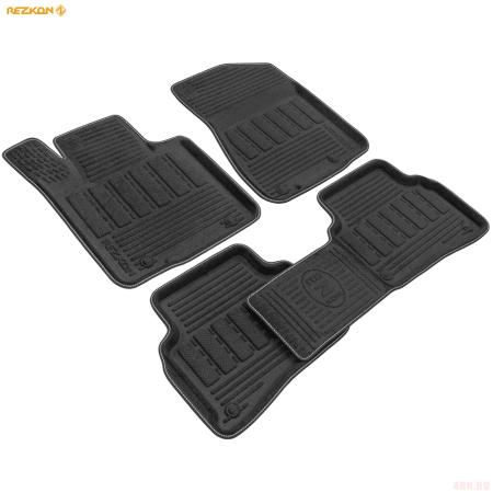 Коврики салона Rezkon 3D текстильные для Kia Sportage (2016-2021) № 4021040300