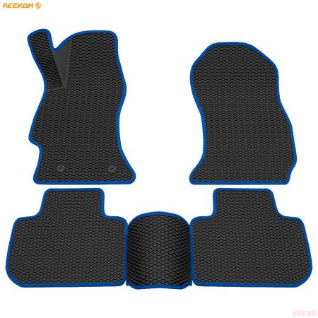 Коврики салона EVA ромб резиновые для Subaru Forester (2008-2013) с синим кантом № 9032005103