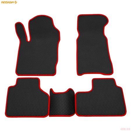 Коврики салона Rezkon EVA cоты резиновые для Chevrolet Niva (202123) с красным кантом № 9039040104