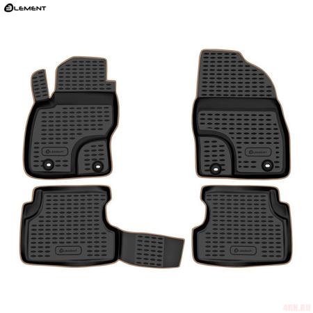 Коврики салона для Ford Focus 2 (2005-2010) с бежевым кантом № KANT.NLC.16.03.210.bg