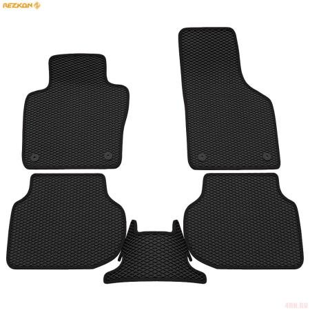 Коврики салона Rezkon EVA резиновые для Volkswagen Jetta (2011-2018) с черным кантом № 9035010201