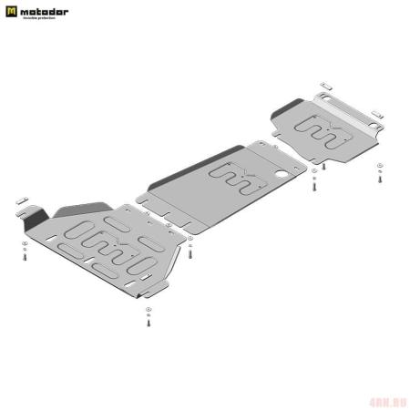 Защита переднего дифференциала, КПП и раздаточной коробки для Dodge Ram 1500 TRX 4WD (2021-2025) № 32908