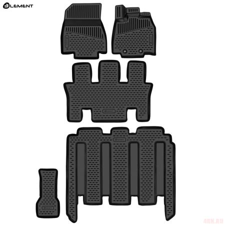 Коврики салона 3D для Honda Stepwgn (2017-2022) правый руль, 7 мест, 5 шт. № ELEMENT3DAN0436210k7s