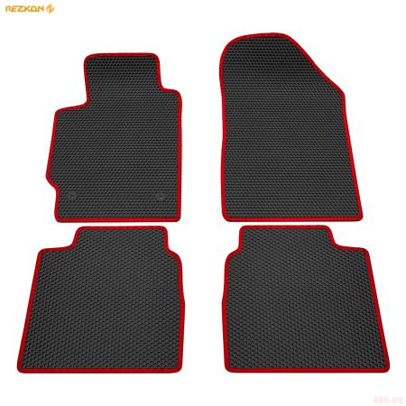 Коврики салона EVA соты резиновые для Toyota Camry (2006-2011) с красным кантом № 9134010104