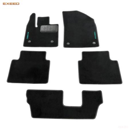 Коврики салона текстильные Premium оригинальные для Exeed VX (2021-2025) (с бирюзовой вышивкой) № EXEED0206