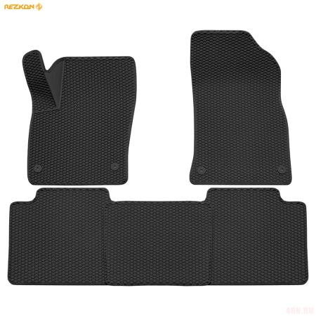 Коврики салона 3D EVA ромб резиновые для Geely Monjaro (2022-2025) с черным кантом № 9217040101