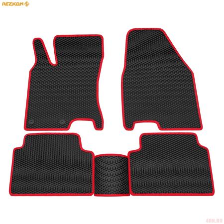 Коврики салона EVA cоты резиновые для Nissan Qashqai (2007-2014) с красным кантом № 9025020104