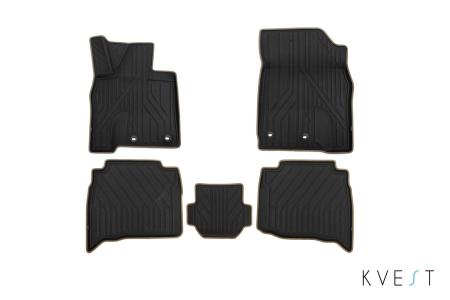 Коврики в салон 3D Kvest для Toyota Land Cruiser 200 (2015-2021) серые № KVESTTYT00001Kg2