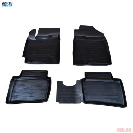Коврики салона Avtodriver резиновые с бортиком для Kia Rio (2017-2023) № ADRPRO004
