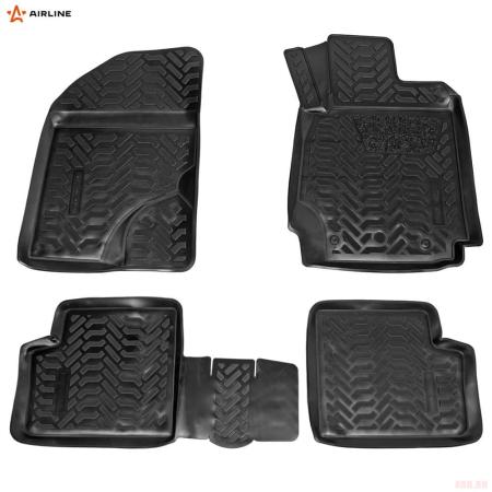 Коврики салона (3D с подпятником) для Toyotа Corolla (2001-2007) правый руль, с высоким бортом № ACM-PS-79