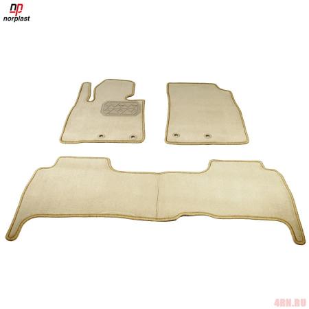 Коврики салона Norplast текстильные для Toyota Land Cruiser 200 (J20A) (2012-2021) бежевые № NPL-VTe-880-414-B