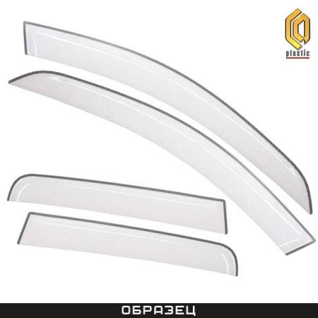 Дефлекторы окон CA Plastic шелкография белые Clips для Kia Rio седан (2015-2016) № 2010030411095CPS