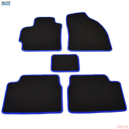 Коврики салона резиновые EVA для Toyota Corolla (2007-2012) соты с синим кантом № EVAS.0643.03
