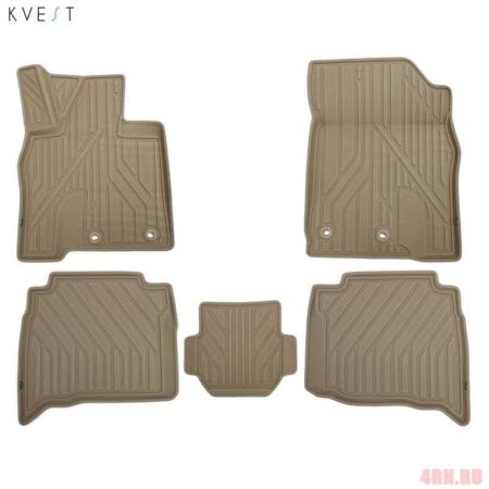 Коврики в салон 3D Kvest для Toyota Land Cruiser 200 (2015-2021) бежевые № KVESTTYT00001Kb2