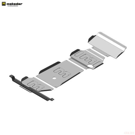 Защита переднего дифференциала, картера, КПП, радиатора и раздаточной коробки (усиленная) для Toyota Tundra (2022-2025) 4WD № 32526