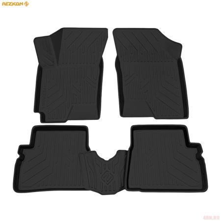 Коврики салона Rezkon Transformer резиновые для Hyundai Santa Fe (2010-2012) № 3020045300