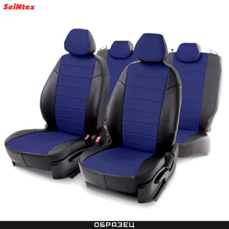 Чехлы из экокожи для Subaru Forester (2008-2012) синие № 316722