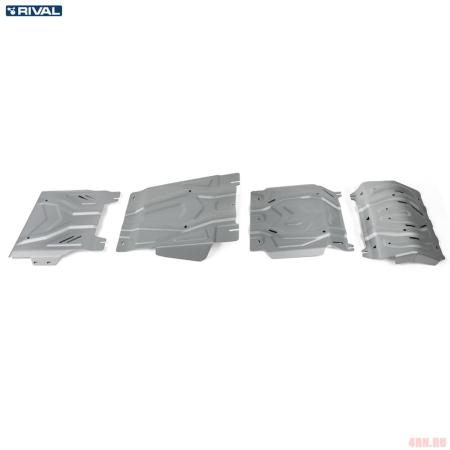 Защита радиатора, двигателя, КПП и раздаточной коробки для Mitsubishi Pajero Sport (2016-2025) № K222.4052.1