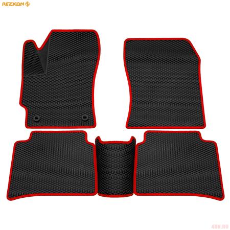 Коврики салона 3D EVA ромб резиновые для Toyota Corolla (2019-2025) с красным кантом № 9234015304