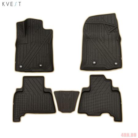 Коврики в салон 3D Kvest для Toyota Land Cruiser Prado 150 (2013-2025) 5 шт. № KVESTTYT00002K2