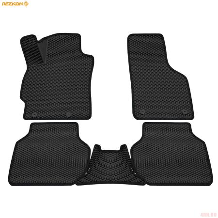 Коврики салона 3D EVA ромб резиновые для Volkswagen Jetta (2011-2018) с черным кантом № 9235010201