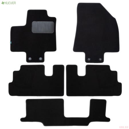 Коврики салона текстильные Premium для Nissan Pathfinder (2021-2025) 8 мест, 5 шт. № KLEVER0303606622110kh