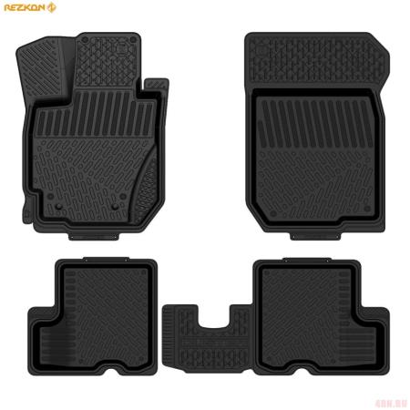 Коврики салона Rezkon резиновые для Renault Duster 4x4 (2015-2020) № 1029005300