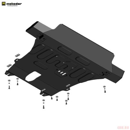 Защита картера и КПП и переднего бампера для Renault Duster (2021-2025) № 71702